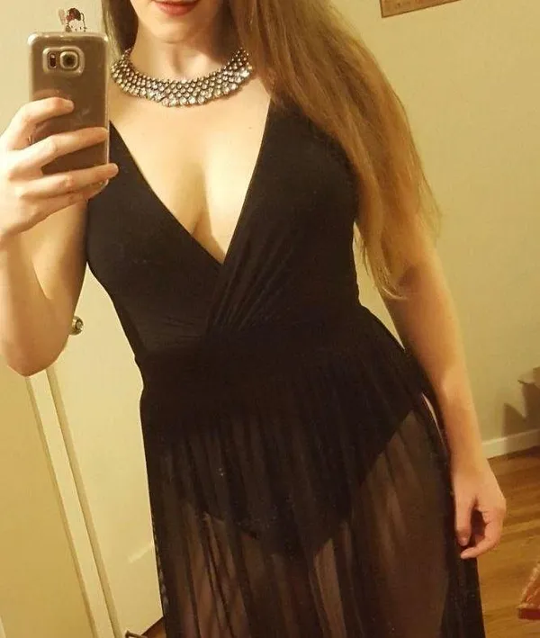 Mesh Overlay Maxi Dress Black Size M - Image 5