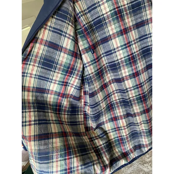 Vintage David Taylor Hooded Raincoat Navy Granola Plaid Lined‎ Warm Cozy Preppy - Image 5