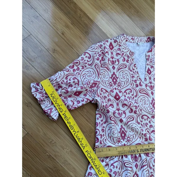 Pink/Fushia Maxi long dress with ruffles on sleeves - Image 6