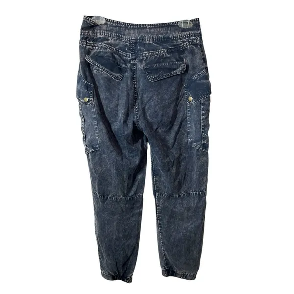 Young Fabulous & Broke Clyde Tencel Cargo Pants Small Blue Grey Cropped - Image 7