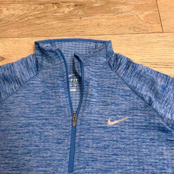 Nike Dri-FIT Half‎ Zip Pullover Thumb Hole Athletic Top Womens XSmall XS Blue - Image 3