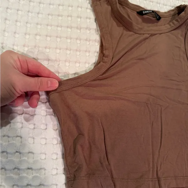 Basic Crop Tank Top - Brown - Image 3