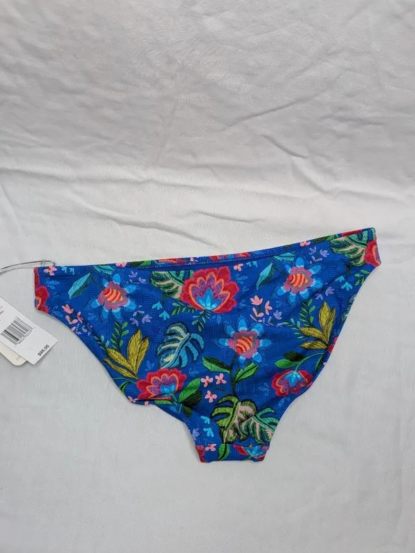 Johnny Was Roumba Hiptser Blue Floral Tropical Bikini Bottoms L - Image 2