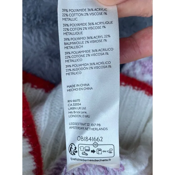 Free People Freya Fair Isle Sweater Large Boho Nordic Ski Lodge Cozy Pullover - Image 15