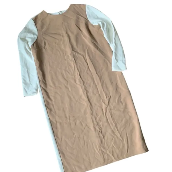 ASOS Womans Colorblock Tan White Long Sleeve Dress Size 10 - Image 6