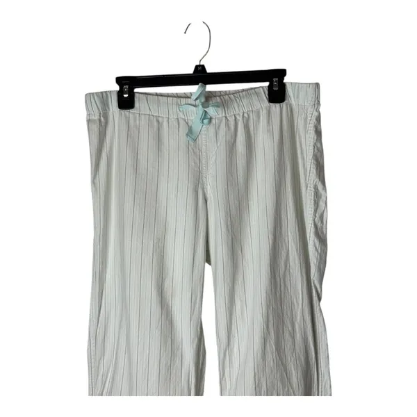 J Crew‎ Pajama Pants Women Small White Striped Cotton Lounge Sleepwear Preppy - Image 3