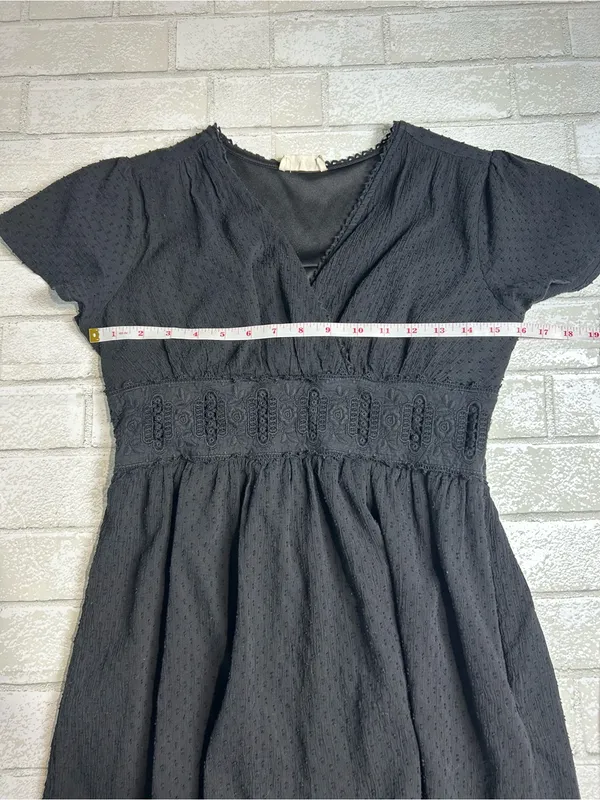 Altar'd State Black Lace-Trim Midi Dress Size Medium - Image 6