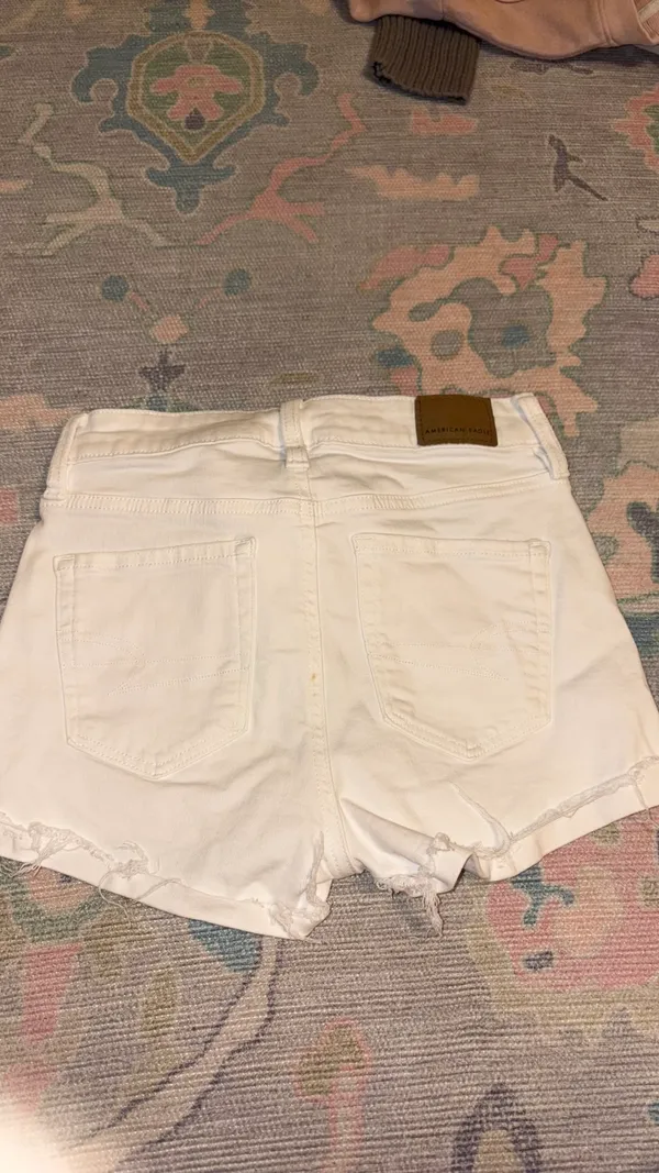 american eagle white jean shorts - Image 4
