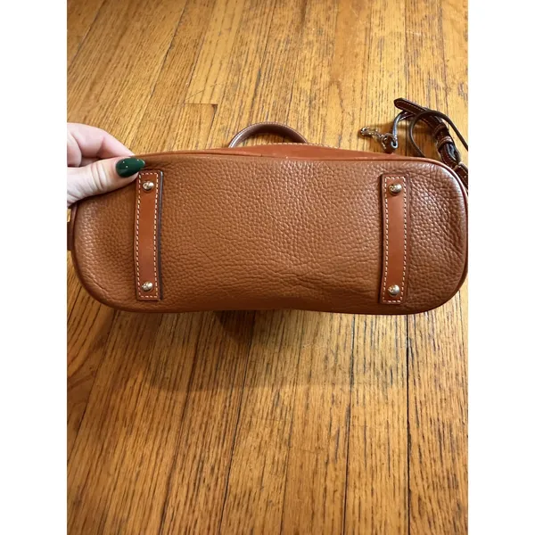 Dooney & Bourke Satchel Bag Womens Brown Pebbled Leather Zip Crossbody Purse - Image 7