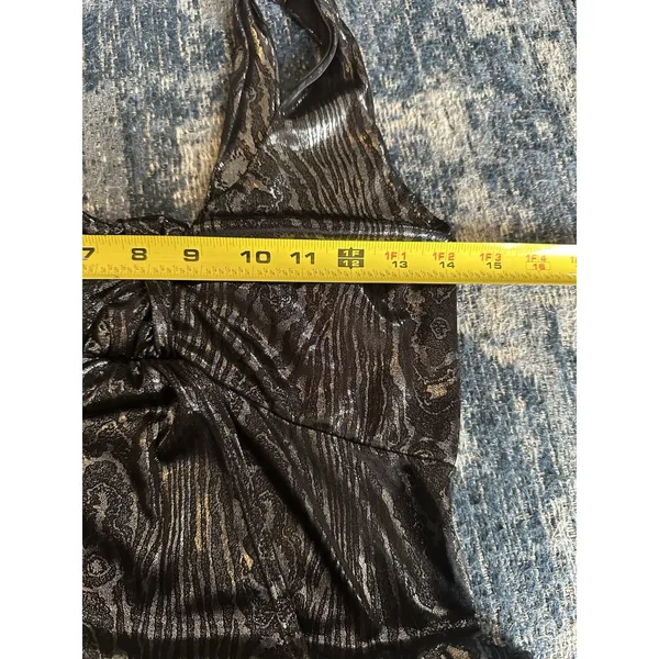 Vtg Y2K Wet Seal Metallic Party Mini Dress Festival Rave Futuristic Cyber Medium - Image 4