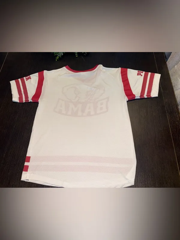 PINK Victoria's Secret White & Red BAMA Football Jersey Top - Image 2