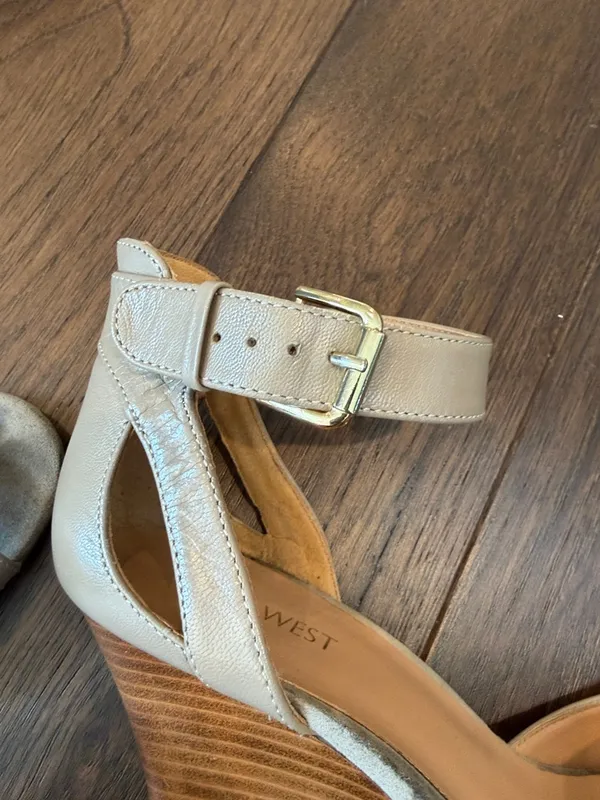 Nine West Wedge Ankle-Strap Sandals in Taupe - C16-026 - Image 12