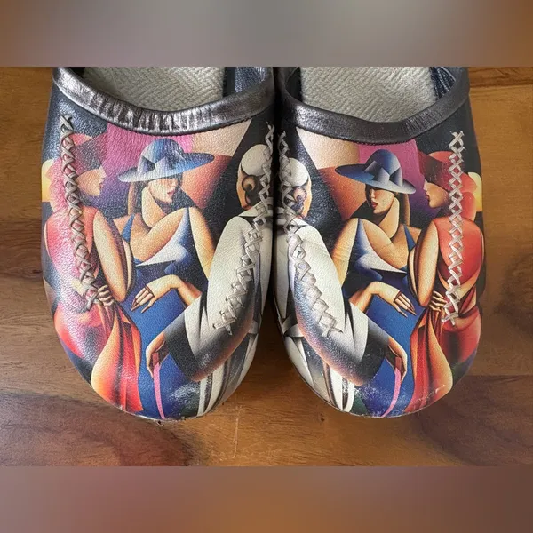 Leather Wearable Art Clogs Size 7 - Image 2