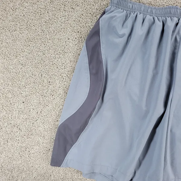 Nike Womens Dri Fit Shorts M Blue Gray Brief Lined Gym Running Active Pull On - Image 7