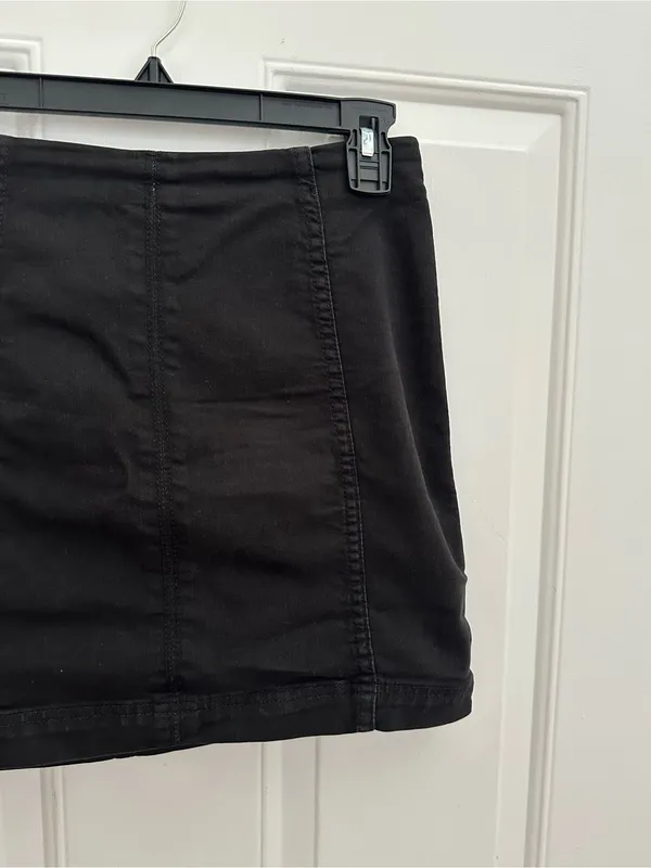 Free People Black Denim Mini Skirt - Women's Classic A-Line - Image 6