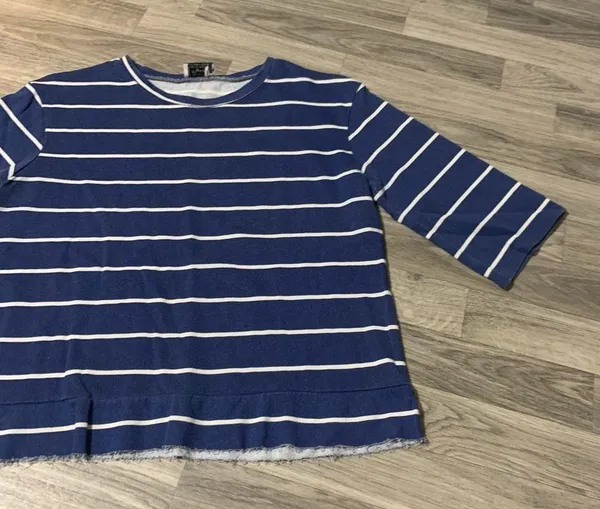 ❤️Zara Trafaluc Blue White Stripe Shirt; Medium Women’s - Image 2