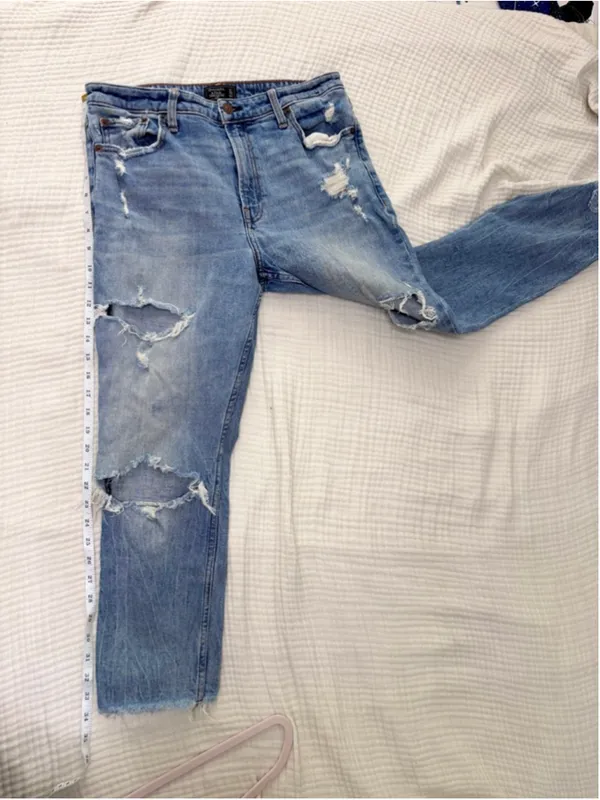 Women's Abercrombie & Fitch Blue High Rise Slim Jeans Size 31 - Image 8