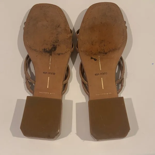 Dolce Vita Women's Beige Strappy Sandals Cafe Leather - Image 5