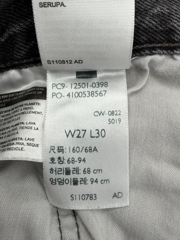 Levi’s 501 Original Jeans Women’s 27 Black Stonewash Raw Hem High Rise - Image 10
