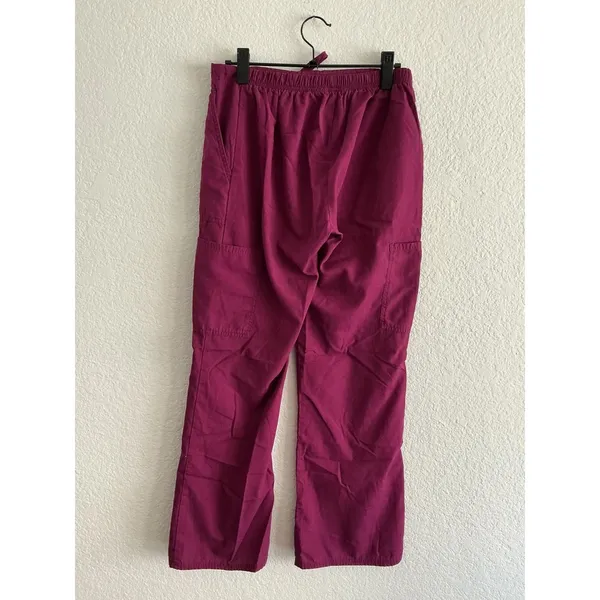 Scrubstar‎ Cargo Scrub Pants XS Wine Burgundy Drawstring Elastic Waist Medical - Image 4