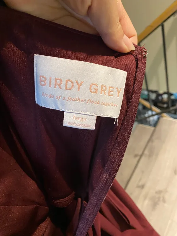 Birdy Grey burgundy Convertible Grace Dress with pockets, size L - Image 4
