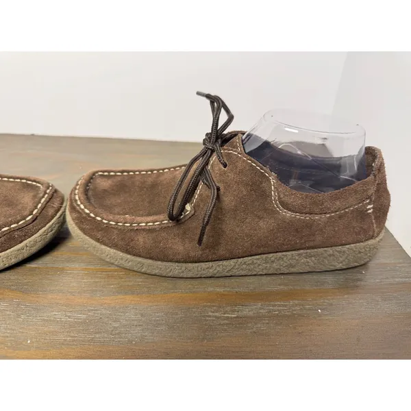 Yellow Box Brown Suede Leather Lace Up Moccasin Shoes Size 9 - Image 2