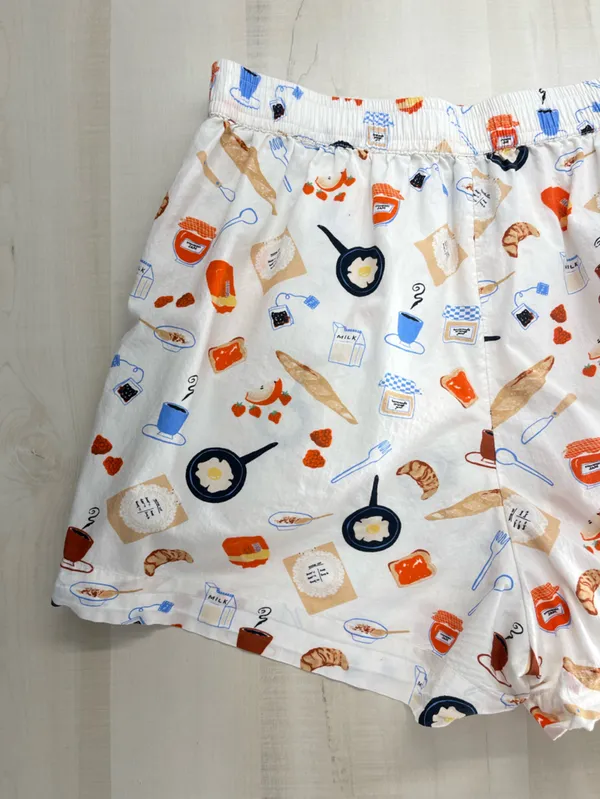 ANTHROPOLOGIE breakfast printed lounge sleep boxer shorts L - Image 5