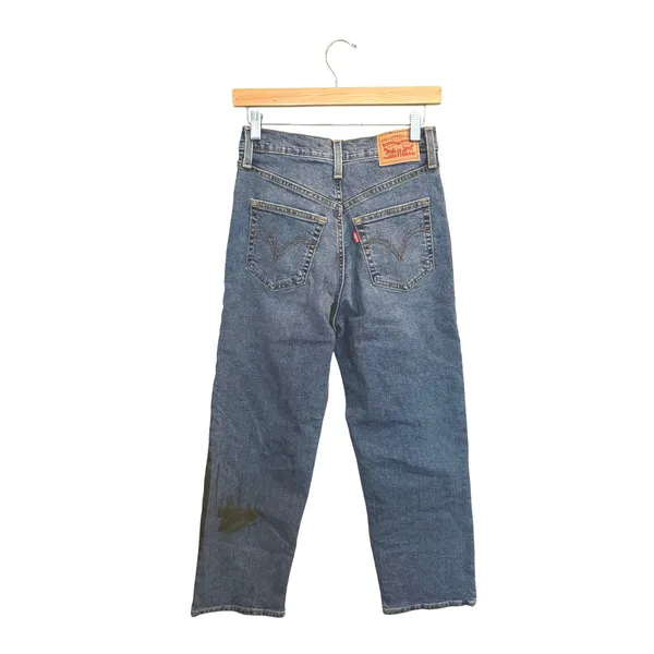 Levi’s Ribcage Straight Ankle Jeans Women’s Size 26 Blue Medium Wash Denim FLAW - Image 3