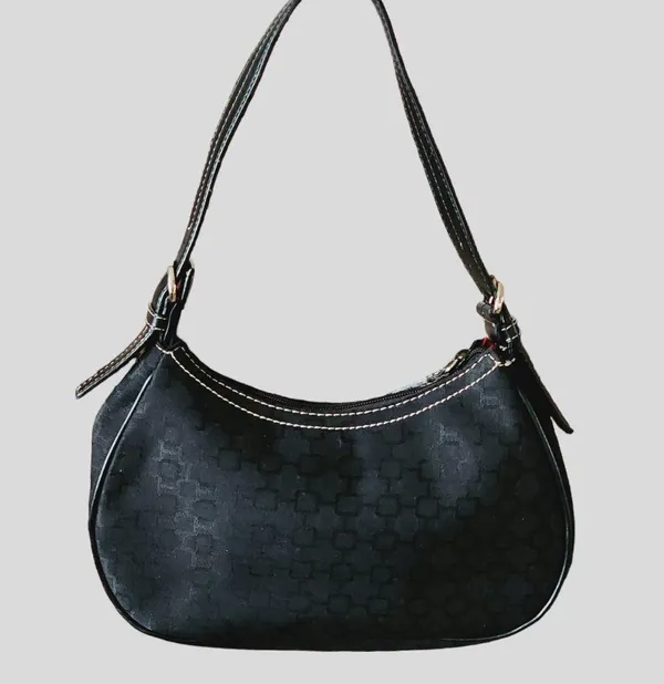 Nine West Y2K Black Geo Jacquard Baguette 10" x 5½" - Image 4