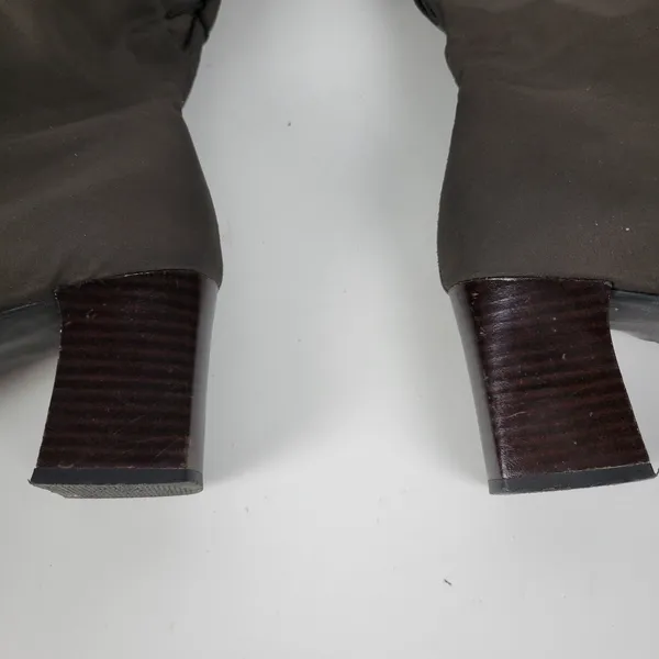 Vintage Toe Warmers Canada T03639 Winter Boots Sz 9 Brown Nylon Side Zip Lace Up - Image 13