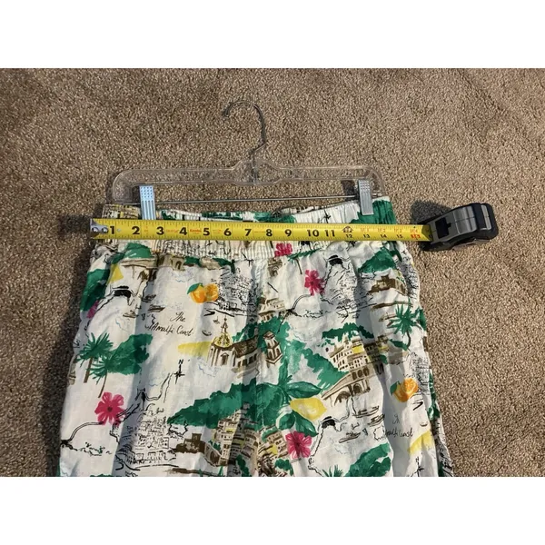 Coastal Linen Wide Leg Capri Pants Cynthia Rowley Amalfi Coast L Euro Summer - Image 5