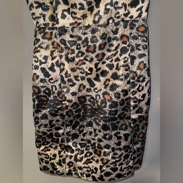 Urban Outfitters Spaghetti Strap Bodycon Slit Leopard Dress XS NEW #719 - Image 3