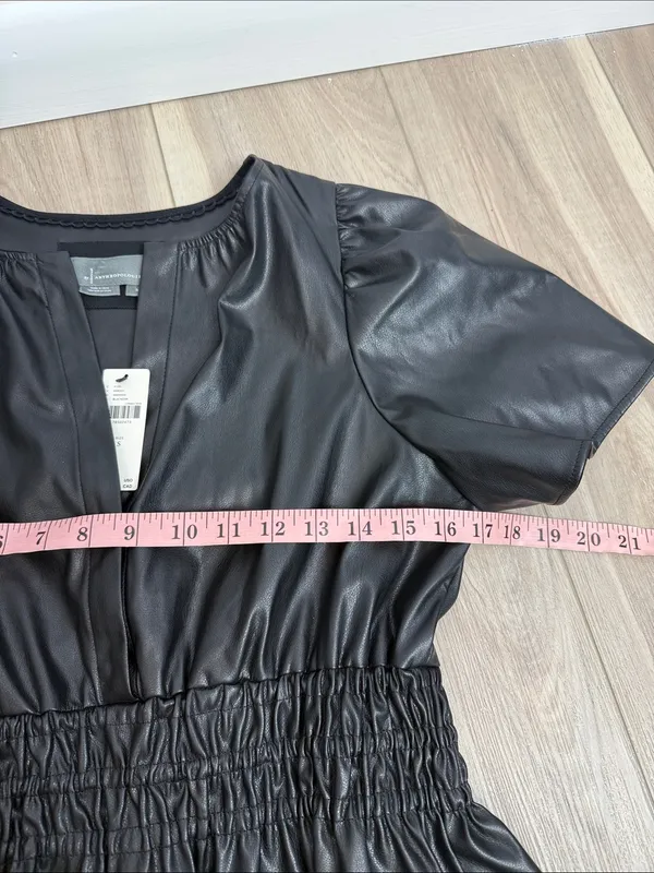 Anthropologie the somerset vegan leather mini dress size small - Image 6