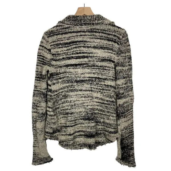 Free People Double Breasted Sweater‎ Sz S Zebra Chunky Knit Wool Blend Cardigan - Image 3