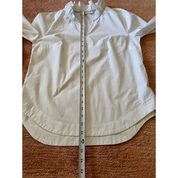 Vineyard Vines white ruffle collar blouse long sleeve XS - Image 4