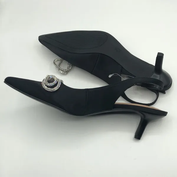 BCBGENERATION Women's Kitten Heel Pointed Toe Slingback Bow Heels Sz 7 - Image 9