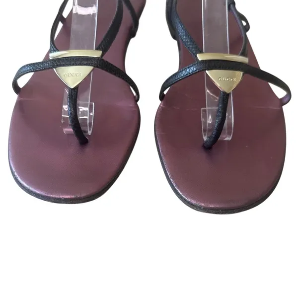 Gucci Tom Ford Era Thong‎ Sandals Metallic Purple 7B - Image 4