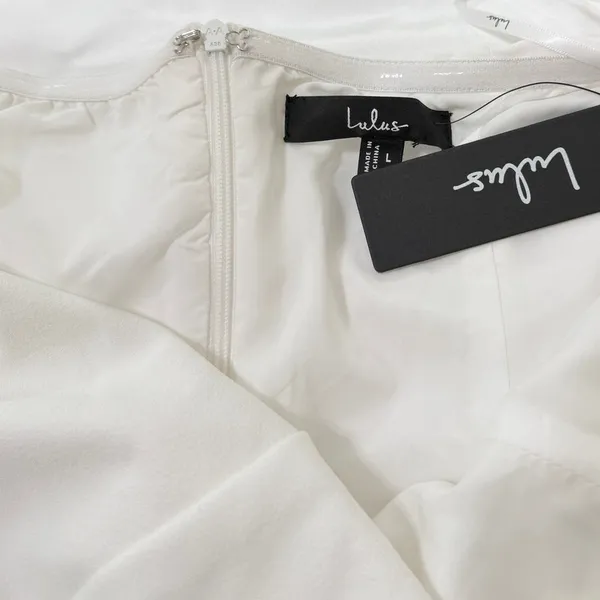 Lulus Compelling Style White Strapless Mini Dress size Large NWT - Image 2