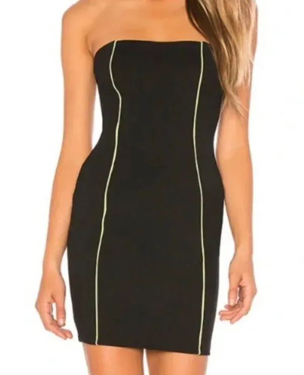 Revolve Black Strapless Bodycon Dress - Image 3