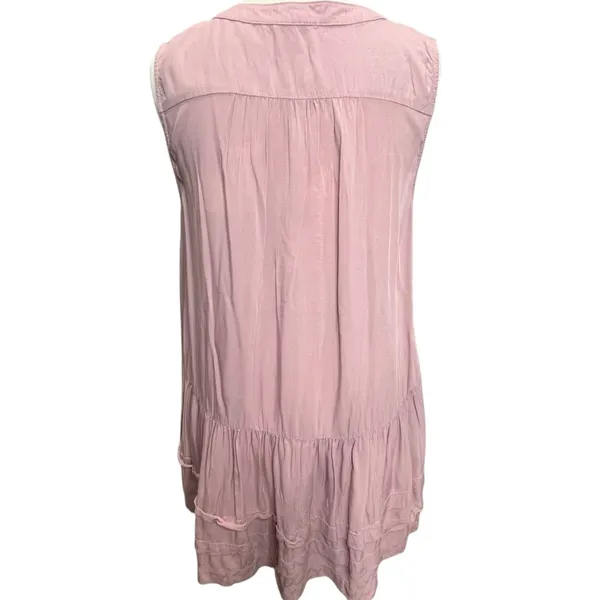 Entro Tunic Tank‎ Top Womens S Pink Sleeveless Button Down Tiered Soft Babydoll - Image 4