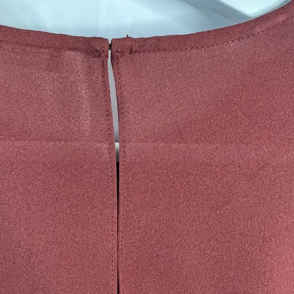 ALC Frank Size 4 Silk Blouse Open Back Ruffle Sleeve Burgundy Elegant Evening Top - Image 10