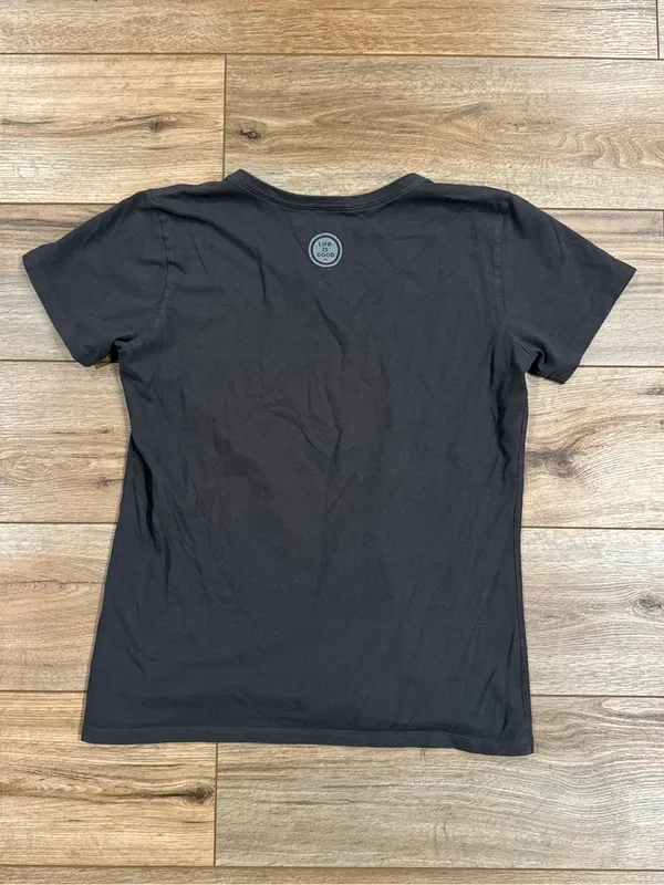 LIFE IS GOOD 100% Cotton Casual V-neck Baseball Graphic Tee | Size Medium - Image 4