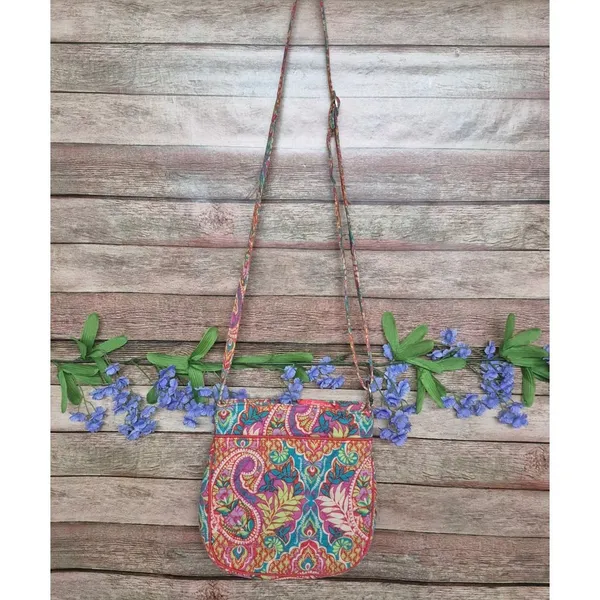 Vera Bradley Crossbody Purse Paisley in Paradise Cotton Quilted Hipster Summer - Image 8