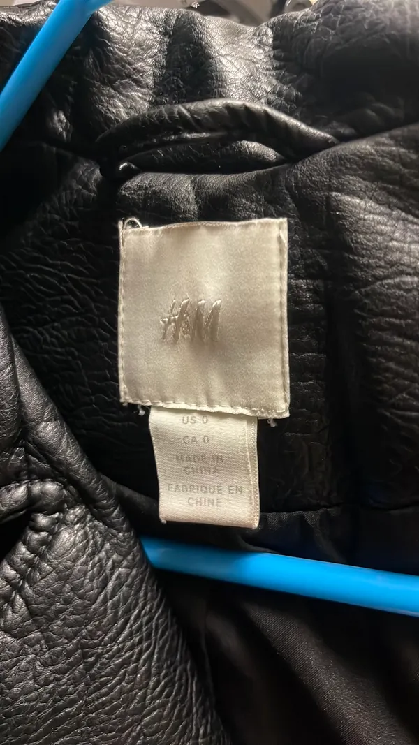 H&M Faux Leather Jacket Black - Image 5