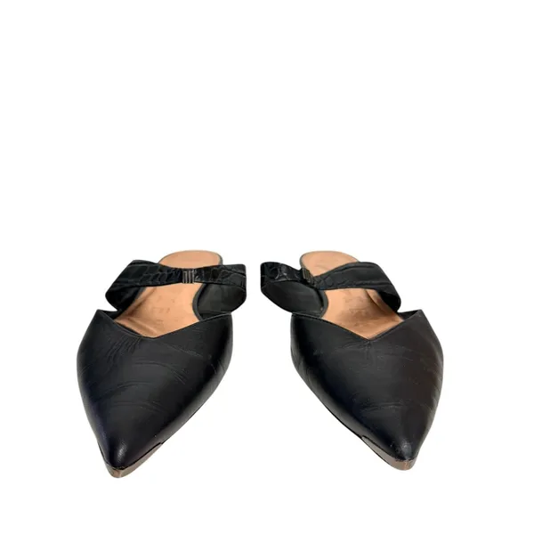 Dark Academia Pointed Toe Ted Baker orlya Leather Croc Strap‎ Black Mules 38.5 - Image 2