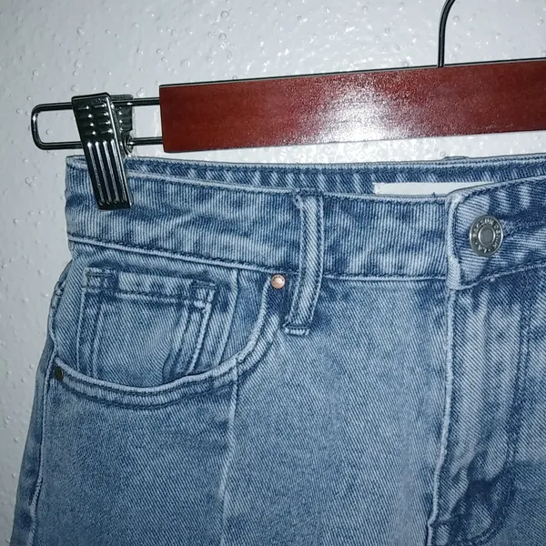 PacSun High Rise 24 Square Pocket Raw Hem Jeans Shorts - Image 5