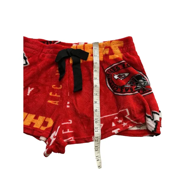 NFL Ultra Game Kansas City Chiefs Women XL Red Fleece Pajama Lounge Shorts - Image 5