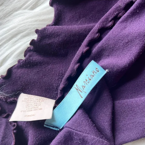 Marciano Guess 2000's Purple/Plum Seamless Off the Shoulder Top - Image 4