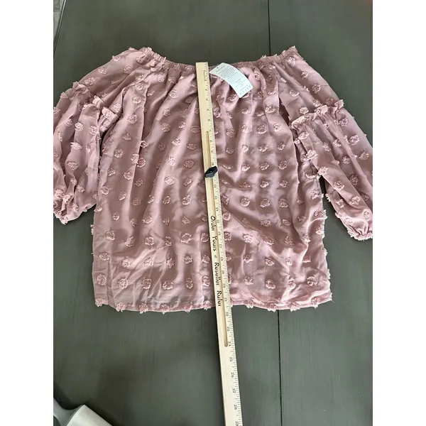 NWT: Rose Womens off the shoulder dotted‎ blouse - Image 5