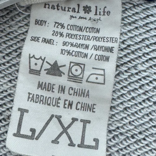 Natural Life Knit Trim Sweatshirt Top Boho Oversized Boxy‎ Heather Gray L/XL - Image 10